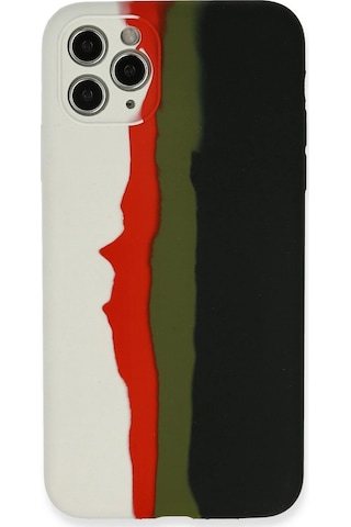 Gld-spt- Newface Apple Uyumlu iPhone 11 Pro Kılıf Ebruli Lansman Silikon - Beyaz-siyah