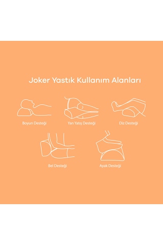 FOM Joker Çok Amaçlı Visco Horlama Seyahat Uyku Yastık 40 x 18 x 10 Beyaz