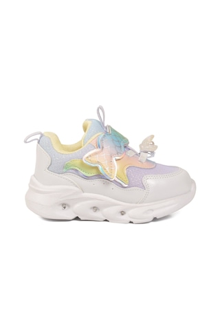 Cool Lila Cırtlı Işıklı Anatomik Bebek Spor Ayakkabı Sneaker Aria B