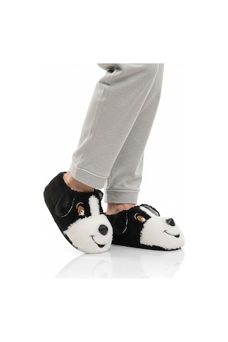 Siyah Köpek Desenli Unisex Panduf 26k001 Siyah