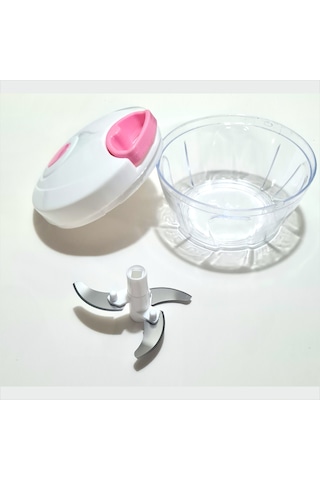 Üç Bıçaklı İpli Soğan Patates Biber Domates Kesme El Rondosu Beyaz Pembe