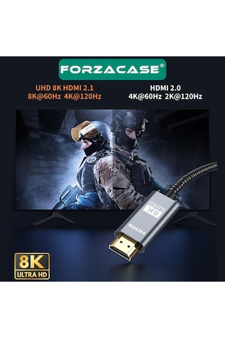Forzacase FC895 DP to DP Kablo 8K 60hz / 4K 120hz Görüntü Aktarıcı Kablo 2 MT