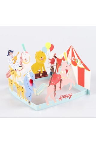 Meri Meri - Circus Concertina Card - Sirk Tebrik Kartı
