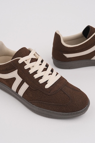 Muggo Garcia Garantili Unisex Ortopedik Günlük Bağcıklı Yürüyüş Koşu Sneaker Spor Ayakkabı Kahverengi