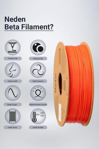 Beta Pla+ Filament Coral Orange Mercan Portakalı