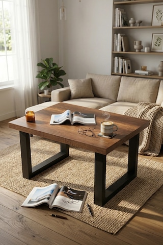 Yurudesign Marken B Ofis Sehpası Metal Ayaklı MN02-BA Barok