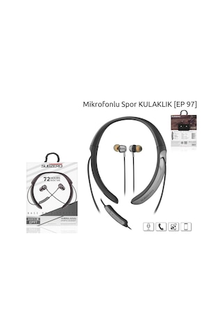 Subzero EP97 Bluetooth 5.0 Boyun Askılı Mıknatıslı Spor Kulak İçi Kulaklık Siyah