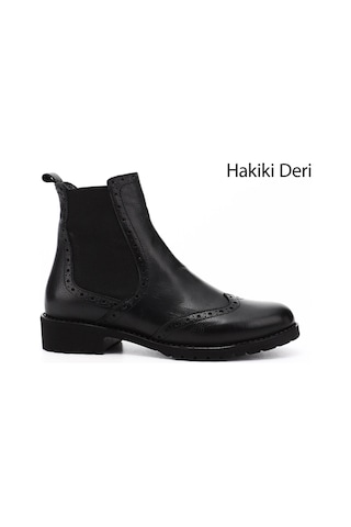 Gönderi(R) Gönderi R Kadın Siyah Floter Kauçuk Taban Hakiki Deri Chelsea Bot Gkzb13448443 Siyah Floter