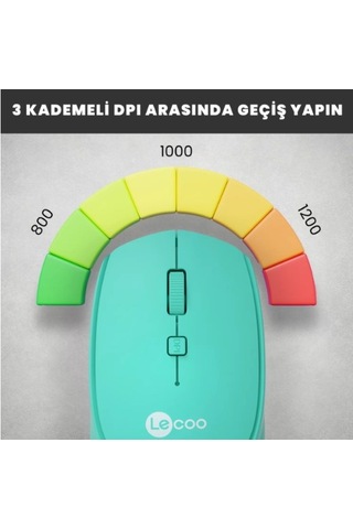 Lecoo Ws202-cn Turkuaz Usb Kablosuz Mouse