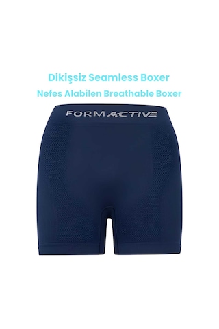 Uniquetrenders Erkek Dikişsiz/seamless Nefes Alabilen Boxer 6 Adet Lacivert - Yeşil