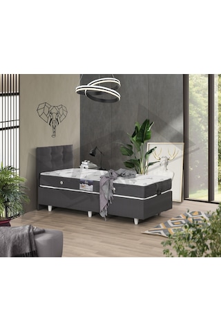 Nero Tek Kişilik Baza Comfort Yatak Basic Başlık %100 Çelik+ Mdf 90 x 190 CM