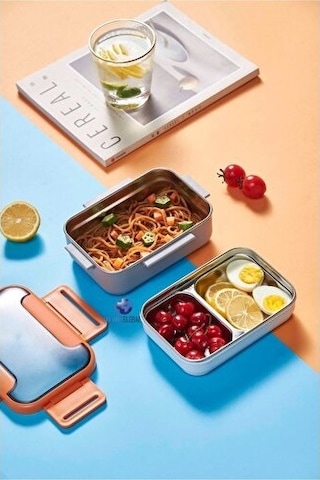 Vagonlife Çift Katmanlı Paslanmaz Çelik Öğle Yemeği Kutusu Turuncu Bl20182