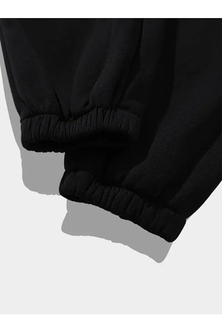 Code California Baskılı Kapüşonlu Sweatshirt Ve Eşofman Altı Eşofman Takımı Siyah Siyah