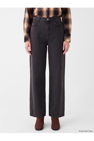 Lcw Eco Gri Wideleg Kadın Jean Pantolon