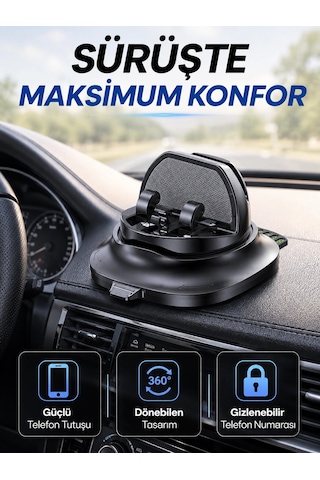 Bay Araç İçi Telefon Tutucu Gizlenebilir Telefon Numaralı Katlanabilir Telefon Standı Najmaddin 51179997