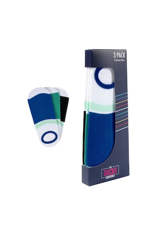 The Socks Company 3 Çift Özel Kutulu Erkek Görünmez Çorap 23SDCR151P Beyaz - Gri