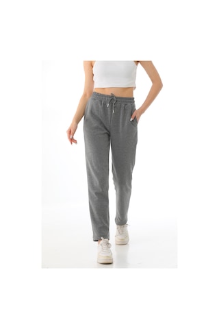 Kadın Mevsimlik Düz Paça Yüksek Bel Klasik Eşofman Altı Gri