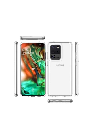 Galaxy S20 Ultra Kılıf Zore Coss Şeffaf Sert Silikon Kılıf Renksiz