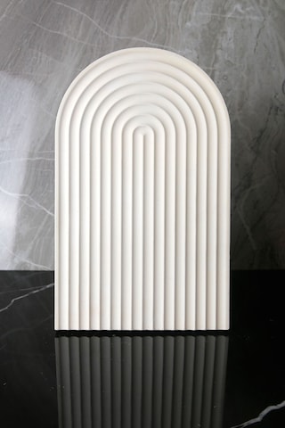 Betonmall Mermer Desenli El Yapımı Beton Sunum Tabağı Dekoratif Sunumluk 30 Cm - Beyaz