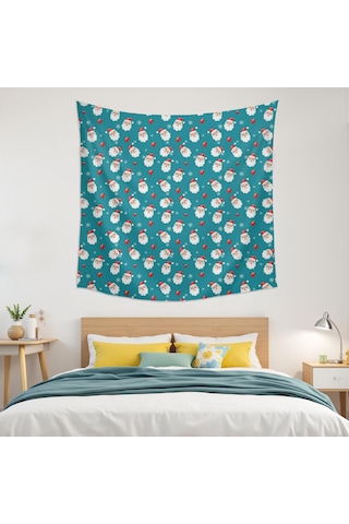 Noel Desenli 59x59 İnç Kare Duvar Halısı, Oturma Odası, Yatak Odası Ve Genç Odası İçin-a192