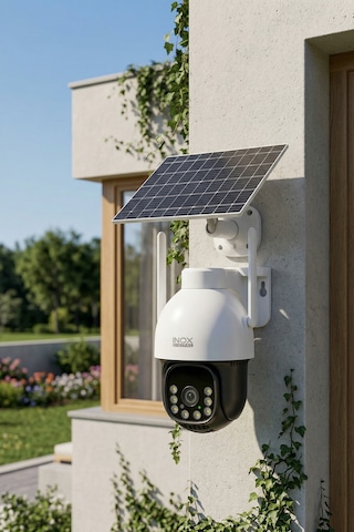 Inox-x12 4g Aov Esım Solar Güneş Enerjili Güvenlik Kamerası - Black Light Gece Renkli Dış Mekan Kamera