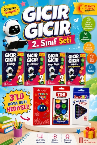 2.sınıf Gıcır Gıcır Türkçe- Problem-hayat Bilgisi Süreç Değerlendirme Seti Boya Seti Hediyeli