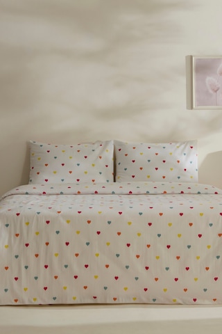 Sarah Anderson Amour Kalp Desenli Çift Kişilik Nevresim Takımı Multicolour