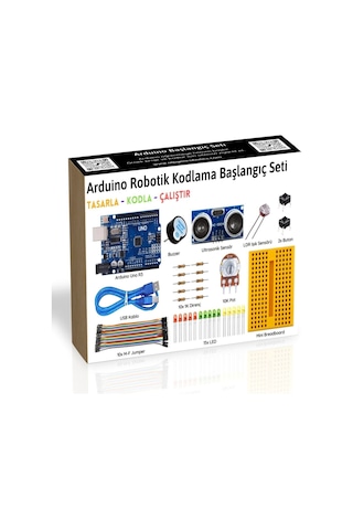 Arduino Uno R3 Robotik Kodlama Başlangıç Seti Proje Kitapçığı Kuşe Kağıt İle Birlikte 8+ Yaş