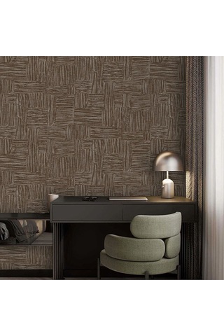 Adawall Muse Koleksiyonu- 25101-8 Kahverengi Dokulu Silinebilir Nonwoven Vinil Duvar Kağıdı 1.06x15.6m 16.5m²