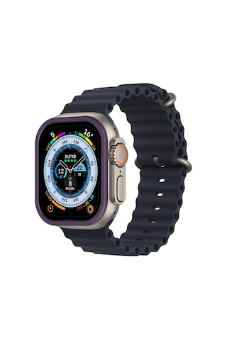 Apple, Uyumlu Watch Ultra 49mm Alüminyum Kasa Cam Ekran Koruyucu - Mor