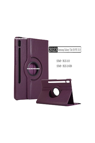 Samsung Galaxy Tab S9 Fe 10.9 Inç Tablet Uyumlu Kılıf 360 Dönebilen Deri Leather New Style Case Kılıf