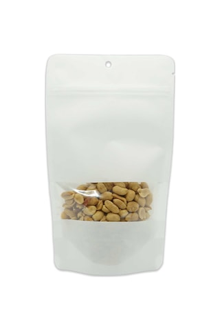 13X22.5X7 Beyaz Kraft Pencereli Kilitli Doypack 50 Adet