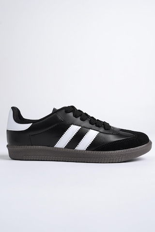 Muggo Gordon Unisex Ortopedik Günlük Bağcıklı Sneaker Spor Ayakkabı - Siyah