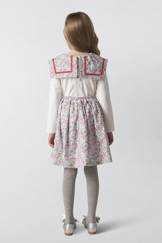 Made With Liberty Fabric Liberty Kumaş Kız Çocuk Tişört Krem