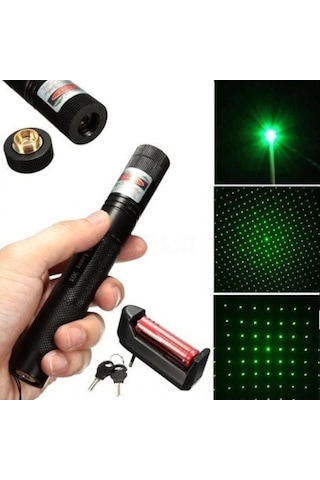 New Şarjlı Yeşil Lazer Pointer LASER 303 Yeşil
