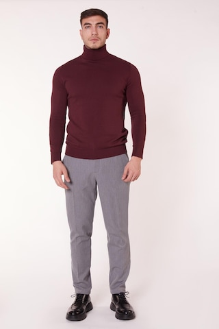 Braccas Erkek Beli Yarım Lastikli Slim Fit Chino Crop Pantolon Koyu Gri Koyu Gri