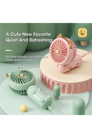 Ambition Pembe Yaz Yeni Taşınabilir El Küçük Fan Usb Şarj Mini
