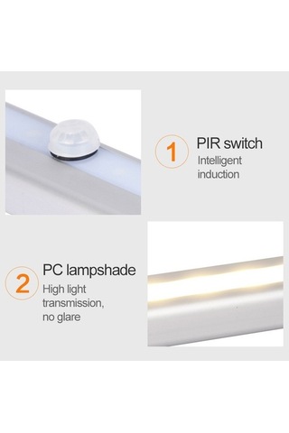 Novahub 2w 10 Led Sıcak Beyaz Geniş Ekran Akıllı İnsan Vücudu Sensörlü Işık Led Koridor Dolap Işığı, Pil Sürümü Çok Renkli