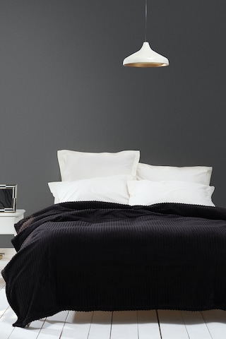 Karaca Home Joena Siyah Çift Kişilik Battaniye Siyah