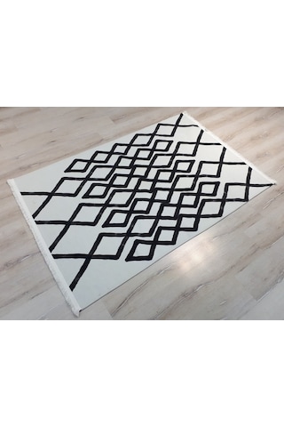 Doğuş Oslo 8222 Beyaz Siyah Kilim 120X180 Cm