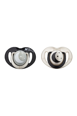 Mamajoo 0+ Ay Black & Pearl Gece Emzik 2'li Siyah