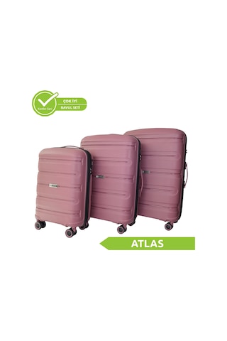 Vegmann Polipropilen Pp Atlas Mürdüm 3lü Valiz Seti Mürdüm