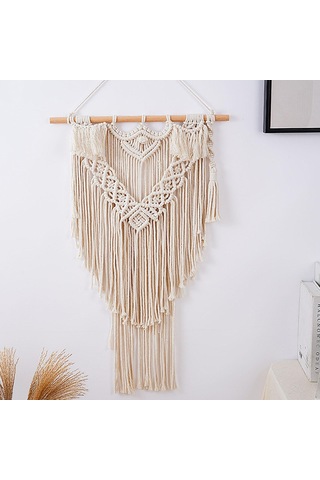Homyl Yurt Arkaplanı Için Şık Makrome Goblen Fringe Wall Art