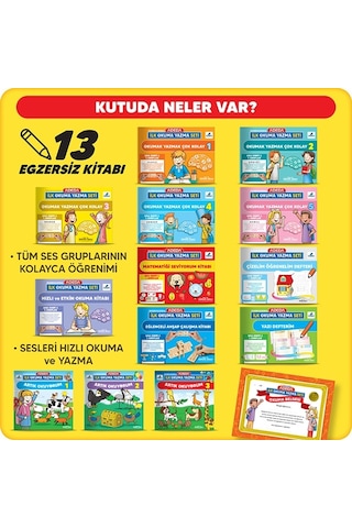 Adeda Yayınları İlk Okuma Yazma Seti - 13 Kitap - Yeni 2023