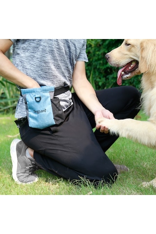 Geeksen Köpek Eğitimi Bel Çantası Nilon Materyal, Besin Taşıma,户外活动 İçin Geniş Kapasite, Mavi Pd30022