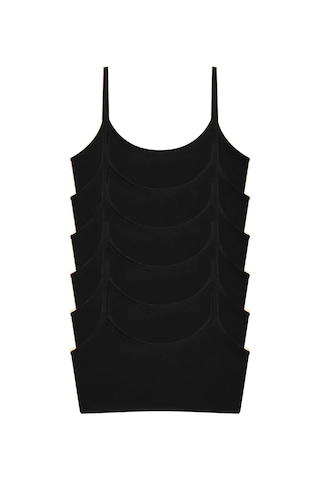 Armoris Kız Çocuk Siyah Yarım Atlet Pedsiz Alıştırma Sütyeni 6'lı Paket Slim Fit Konforlu Çamaşır