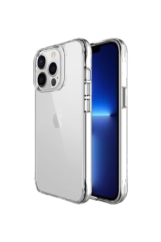 Apple Uyumlu iPhone 13 Pro Kılıf Zore Şeffaf Ultra İnce Airbag Tasarımlı Okka Kapak Renksiz