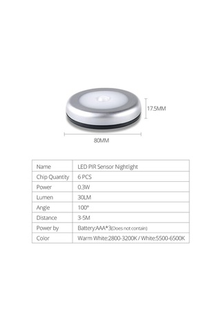 Beyaz Pır Hareket Sensörü Dolap Altı Işığı Otomatik Akıllı Gece Lambası Lampada Led Işıkları Ev Yatak Odası Dolap Mutfak Dolap Işığı Beyaz