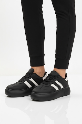 Siyah Yüksek Taban Bağcıklı Unisex Sneaker Dvs-01 Z Siyah