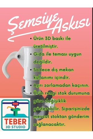 Plaj Şemsiyesi Askısı - Kanca Karışık Renkli